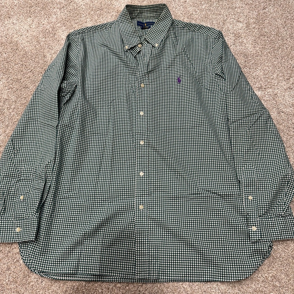 Ralph Lauren Green Plaid Gingham Oxford Shirt